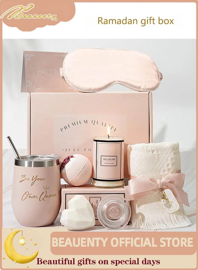 بيوينتي 7PC الشموع المعطرة وحمام مجموعة قنبلة ، هدايا عيد ميلاد عيد الأم للمرأة ، المرأة فقاعة حمام مجموعة الهدايا ، المرأة الاسترخاء مجموعة سبا هدية - Image 1